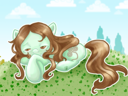 Size: 800x600 | Tagged: safe, artist:cloverminto, oc, oc only, earth pony, pony, female, mare, prone, solo, tired