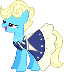 Size: 2447x2720 | Tagged: safe, artist:kishmond, eclair créme, jangles, earth pony, pony, g4, season 1, the best night ever, classy, clothes, dress, eclairdorable, female, high res, jewelry, lidded eyes, mare, necklace, simple background, solo, transparent background, vector