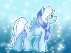 Size: 800x600 | Tagged: safe, artist:cloverminto, silver glow, pegasus, pony, g3, g4, abstract background, female, g3 to g4, generation leap, mare, solo