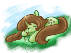Size: 800x600 | Tagged: safe, artist:cloverminto, oc, oc only, earth pony, pony, female, mare, prone, sleeping, solo