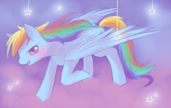 Size: 1841x1164 | Tagged: safe, artist:jacky-bunny, rainbow dash, pegasus, pony, g4, female, mare, solo, stars