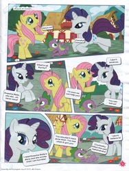 Size: 1201x1600 | Tagged: safe, fluttershy, rarity, spike, dragon, pegasus, pony, unicorn, g4, german comic, official, comic, female, male, mare, totally rufus, translation