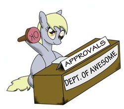 Size: 300x263 | Tagged: safe, artist:a8702131, derpy hooves, pegasus, pony, g4, approved, awesome, female, mare, reaction image, simple background, sitting, solo, stamp, white background