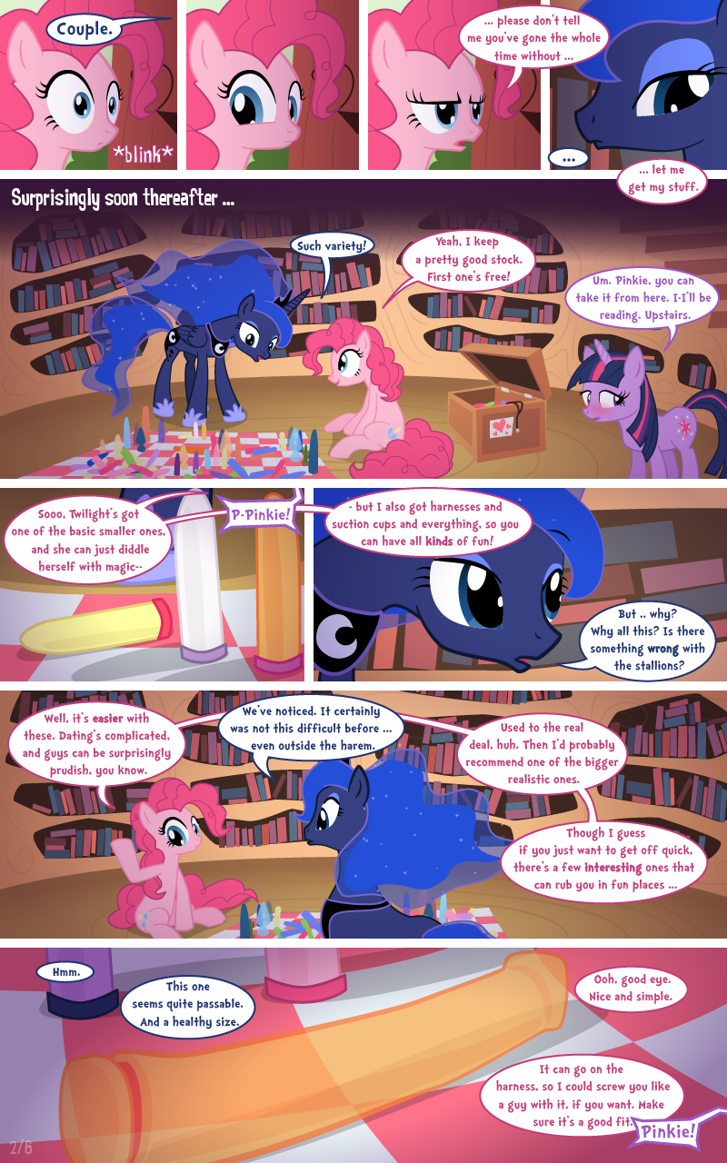 Mlp Pinkie And Luna Porn - 18978 - alicorn, artist:syoee b, blushing, comic, comic:let ...