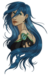 Size: 490x750 | Tagged: dead source, safe, artist:trojan-rabbit, queen chrysalis, human, g4, bare shoulders, ear piercing, female, humanized, piercing, simple background, solo, transparent background