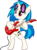 Size: 7307x10000 | Tagged: safe, artist:supermatt314, dj pon-3, vinyl scratch, pony, unicorn, g4, absurd resolution, bipedal, electric guitar, female, guitar, hooves, horn, mare, musical instrument, red eyes, simple background, smiling, solo, sunglasses, teeth, transparent background