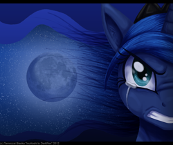 Size: 2500x2100 | Tagged: safe, artist:inuhoshi-to-darkpen, princess luna, alicorn, pony, g4, crying, female, gritted teeth, letterboxing, mare, moon, solo