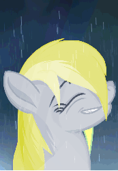 Size: 534x771 | Tagged: safe, artist:twodeepony, derpy hooves, pegasus, pony, g4, animated, eyes closed, female, gif, mare, rain, solo, wet mane
