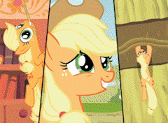 Size: 240x176 | Tagged: safe, screencap, apple bloom, applejack, fluttershy, pinkie pie, rainbow dash, rarity, scootaloo, sweetie belle, earth pony, human, pegasus, pony, unicorn, g4, angry, animated, blushing, cutie mark crusaders, dallas, female, filly, gif, hat, larry hagman, looking at you, mare, pmv, rope, umbrella hat, wtf, youtube link