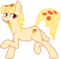 Size: 4762x4649 | Tagged: safe, artist:kooner-cz, artist:swaetshrit, oc, oc only, oc:mozzarella orgy, food pony, original species, pizza pony, absurd resolution, female, lidded eyes, mare, pizza, simple background, solo, tongue out, transparent background