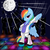 Size: 1000x1000 | Tagged: safe, artist:fiarel, rainbow dash, pegasus, pony, g4, 70s, bipedal, clothes, disco, disco ball, disco dance, disco rd, female, funk, funky, mare, platform shoes, pun, rainbow dash always dresses in style, solo, stealth pun, visual pun