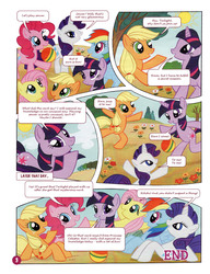 Size: 1021x1330 | Tagged: safe, applejack, fluttershy, pinkie pie, rainbow dash, rarity, twilight sparkle, earth pony, pegasus, pony, unicorn, g4, german comic, official, anatomically incorrect, bipedal, comic, female, football, german my little pony comic, incorrect leg anatomy, low quality, mane six, mare, my little pony comic, official content, outdoors, sports, stock vector, the secret mission, twilight is a lion, uk ads