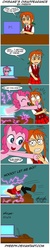 Size: 515x2550 | Tagged: safe, artist:pheeph, pinkie pie, earth pony, human, pony, g4, abduction, comic, computer, crossover, duo, duo female, female, hasegawa chisame, hug, human female, laptop computer, mahou sensei negima, mare