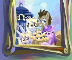 Size: 506x421 | Tagged: safe, artist:saturnspace, amethyst star, derpy hooves, dinky hooves, doctor whooves, sparkler, time turner, earth pony, pegasus, pony, unicorn, g4, female, filly, male, mare, stallion