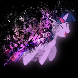 Size: 1250x1250 | Tagged: safe, artist:dadio46, twilight sparkle, pony, unicorn, g4, black background, eyes closed, female, fractured, mare, simple background, solo, vector