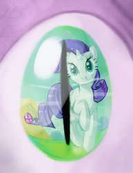 Size: 900x1165 | Tagged: safe, artist:envidia14, rarity, spike, dragon, pony, unicorn, g4, eye, eye reflection, female, looking at you, male, mare, raised hoof, reflection, ship:sparity, shipping, straight
