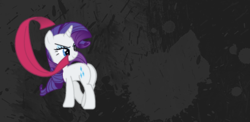 Size: 430x210 | Tagged: safe, rarity, pony, unicorn, fighting is magic, g4, abstract background, butt, female, looking back, mare, plot, solo, wip