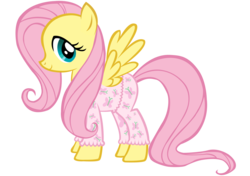 Size: 1400x988 | Tagged: safe, artist:volt229, fluttershy, pegasus, pony, g4, clothes, cute, female, mare, pajamas, simple background, smiling, solo, transparent background
