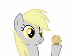 Size: 620x484 | Tagged: safe, artist:durpy, derpy hooves, pegasus, pony, g4, animated, eating, female, gif, herbivore, mare, muffin, puffy cheeks, simple background, solo, that pony sure does love muffins, white background