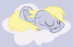 Size: 443x290 | Tagged: safe, artist:ralek, derpy hooves, pegasus, pony, g4, animated, cloud, female, gif, lying down, lying on a cloud, mare, on a cloud, prone, sleeping, snoring, solo
