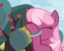 Size: 501x405 | Tagged: safe, screencap, cheerilee, earth pony, pony, season 2, the super speedy cider squeezy 6000, animated, animation error, cider, ciderface, cropped, drunk, faic, female, gif, loop, mare, solo, wrong eye color