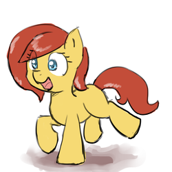 Size: 900x900 | Tagged: safe, artist:sirachanotsauce, oc, oc only, oc:sirachi, earth pony, pony, female, filly, foal, happy, solo, younger