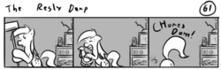 Size: 802x253 | Tagged: safe, artist:tetrapony, derpy hooves, pegasus, pony, comic:the daily derp, g4, broom, comic, female, mare, monochrome, solo, the resly derp
