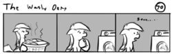 Size: 802x253 | Tagged: safe, artist:tetrapony, derpy hooves, pegasus, pony, comic:the daily derp, g4, comic, female, laundry, mare, monochrome, solo, soon, the wasly derp, washing, washing machine, watch, wristwatch