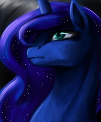 Size: 2000x2400 | Tagged: safe, artist:valkyrie-girl, princess luna, alicorn, pony, g4, bust, female, high res, mare, portrait, profile, solo