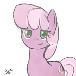 Size: 900x900 | Tagged: safe, artist:speccysy, cheerilee, earth pony, pony, g4, female, looking at you, mare, simple background, smiling, solo, white background