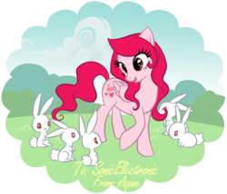 Size: 850x727 | Tagged: safe, artist:arcuate, oc, oc only, pegasus, pony, rabbit, female, mare, solo