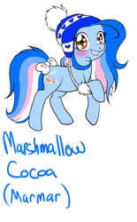 Size: 290x467 | Tagged: safe, artist:momo-butt, marshmellow coco (g3), earth pony, pony, g3, g4, female, g3 to g4, generation leap, hat, mare, raised hoof, simple background, solo, white background