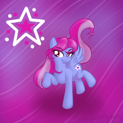Size: 800x800 | Tagged: safe, artist:choirofonevoice, starsong, pegasus, pony, g3, g3.5, g4, abstract background, female, g3.5 to g4, generation leap, mare, solo