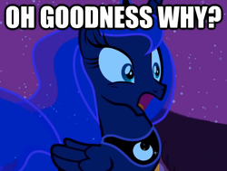 Size: 428x324 | Tagged: safe, edit, edited screencap, screencap, princess luna, alicorn, pony, g4, luna eclipsed, season 2, female, image macro, mare, solo, why