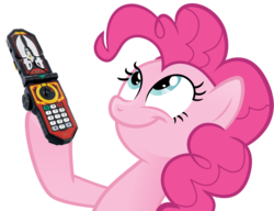 Size: 990x759 | Tagged: safe, pinkie pie, earth pony, pony, g4, female, kaizoku sentai gokaiger, look what pinkie found, mare, meme, mobirate, simple background, smiling, solo, super sentai, transparent background