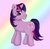 Size: 524x511 | Tagged: artist needed, safe, twilight sparkle, pony, unicorn, g3, g4, cute, female, g4 to g3, generation leap, gradient background, mare, solo, twiabetes