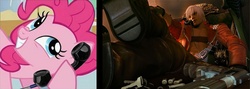 Size: 971x344 | Tagged: safe, pinkie pie, earth pony, pony, g4, crossover, dante (devil may cry), devil may cry, devil may cry 3, exploitable meme, female, mare, meme, phone, phone meme