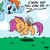 Size: 945x945 | Tagged: safe, artist:megasweet, rainbow dash, scootaloo, pegasus, pony, g4, blank flank, cloud, dialogue, duo, duo female, encouragement, eyes closed, female, filly, flapping, flapping wings, flying, flying lesson, gritted teeth, mare, open mouth, scootaloo can fly, scootaloo can't fly, talking, wings