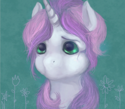 Size: 800x696 | Tagged: safe, artist:elkaart, sweetie belle, pony, unicorn, g4, abstract background, female, filly, solo