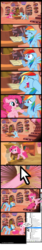 Size: 2600x15500 | Tagged: safe, artist:tamalesyatole, gummy, pinkie pie, rainbow dash, earth pony, pegasus, pony, g4, book, comic, cursor, female, fourth wall, golden oaks library, i have no mouth and i must scream, mare, night, reading, speech bubble