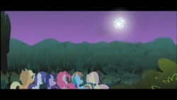 Size: 1366x768 | Tagged: safe, applejack, fluttershy, pinkie pie, rainbow dash, rarity, twilight sparkle, earth pony, pegasus, pony, unicorn, g4, decepticon space bridge, female, mane six, mare, transformers