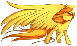 Size: 1000x602 | Tagged: safe, artist:secret-pony, spitfire, pegasus, pony, g4, female, goggles, hair over eyes, large wings, long tail, looking back, mare, simple background, solo, transparent background