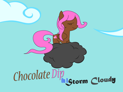 Size: 800x600 | Tagged: safe, artist:cogweaver, oc, oc only, oc:chocolate dip, pegasus, pony, cloud, cloudy, eyes closed, female, mare, pointy ponies, sky