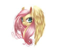 Size: 2200x1800 | Tagged: safe, artist:chocori, fluttershy, pegasus, pony, g4, bust, eyelashes, female, looking at you, looking sideways, mare, portrait, simple background, solo, transparent background