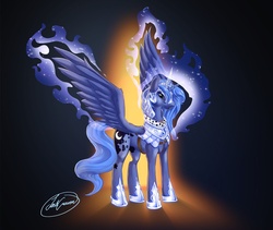 Size: 1280x1080 | Tagged: safe, artist:joshcraven, princess luna, alicorn, pony, g4, armor, female, mare, solo