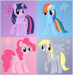Size: 929x950 | Tagged: safe, artist:ctb-36, derpy hooves, pinkie pie, rainbow dash, twilight sparkle, earth pony, pegasus, pony, unicorn, g4, female, mare