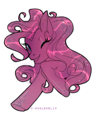 Size: 500x640 | Tagged: dead source, safe, artist:d-oublehelix, pinkie pie, earth pony, pony, g4, bust, female, looking at you, mare, portrait, simple background, smiling, solo, transparent background, wink