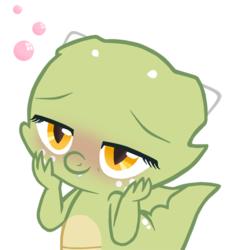 Size: 450x492 | Tagged: safe, artist:queencold, oc, oc only, oc:jade (queencold), dragon, blushing, bubble, dragon oc, dragoness, drunk, female, simple background, solo, transparent background