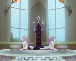 Size: 1280x1024 | Tagged: safe, artist:thestoicmachine, background, castle of the royal pony sisters, no pony, pillow, scenery, throne, torch, window
