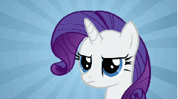 Size: 680x383 | Tagged: safe, edit, edited screencap, screencap, rarity, pony, unicorn, g4, putting your hoof down, season 2, animated, crying, cute, female, mare, open mouth, raribetes, reaction image, sad, sadorable, solo, sunburst background, text, why would you post that